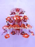 TS60004RED  30CM RED LIPS FOIL DANGLE  
